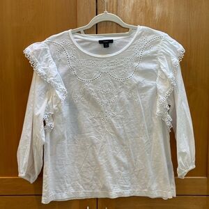 White Embroidered Women's Top